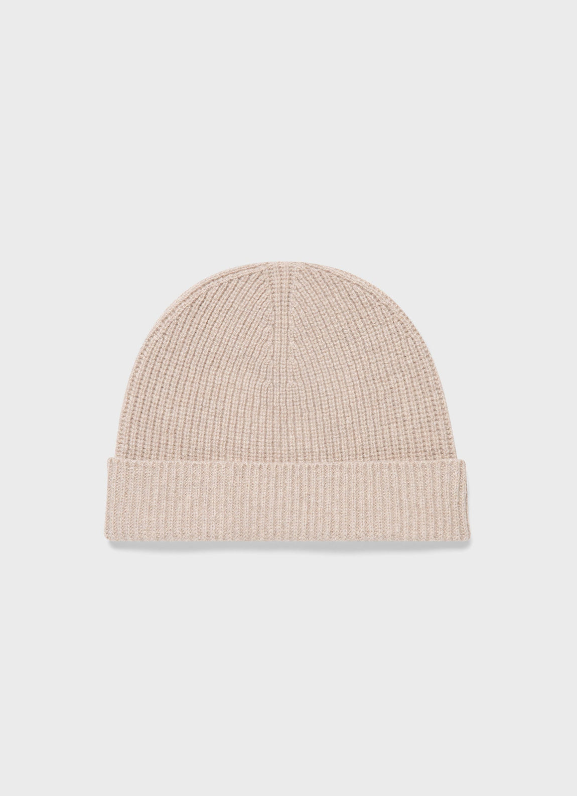 Cashmere Ribbed Hat in Putty