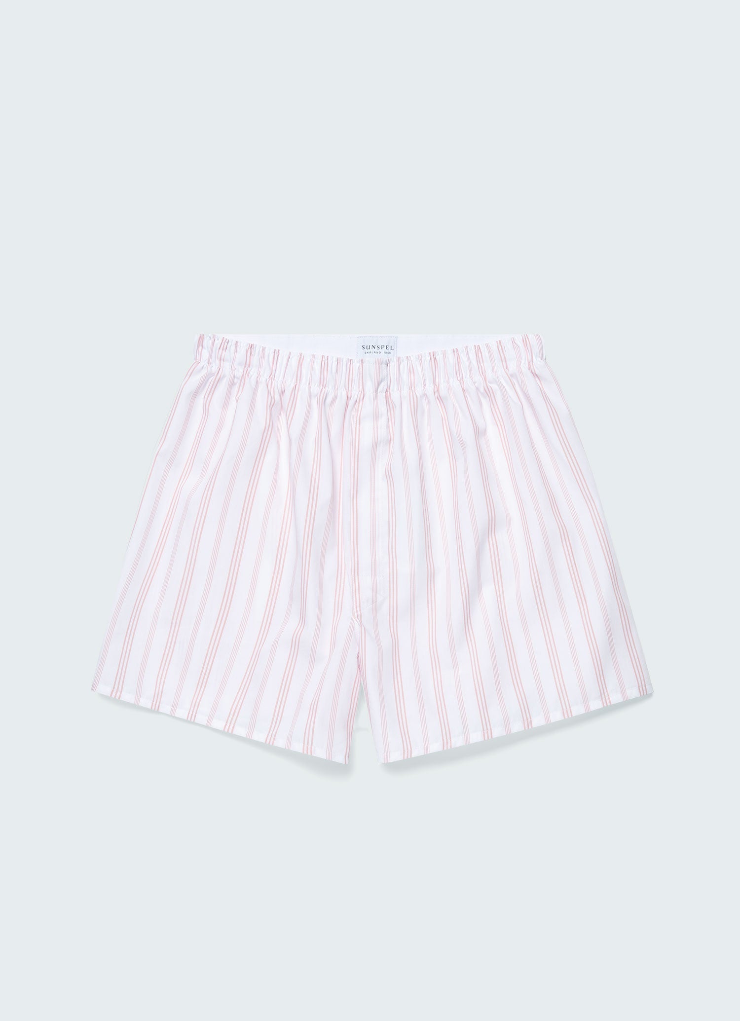 Men's Classic Boxer Shorts in Pale Pink Stripe