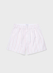 Men's Classic Boxer Shorts in Pale Pink Stripe