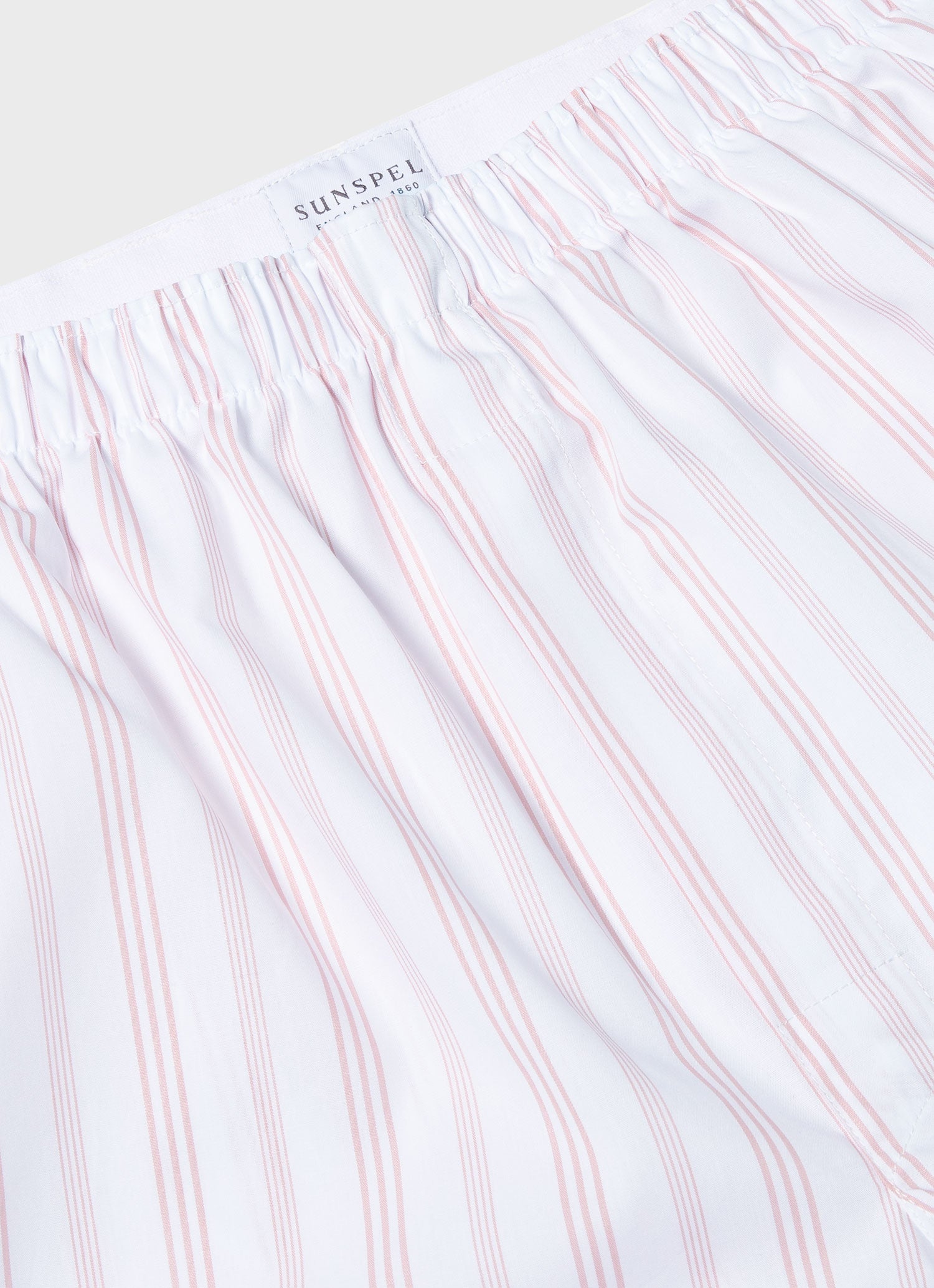 Men's Classic Boxer Shorts in Pale Pink Stripe