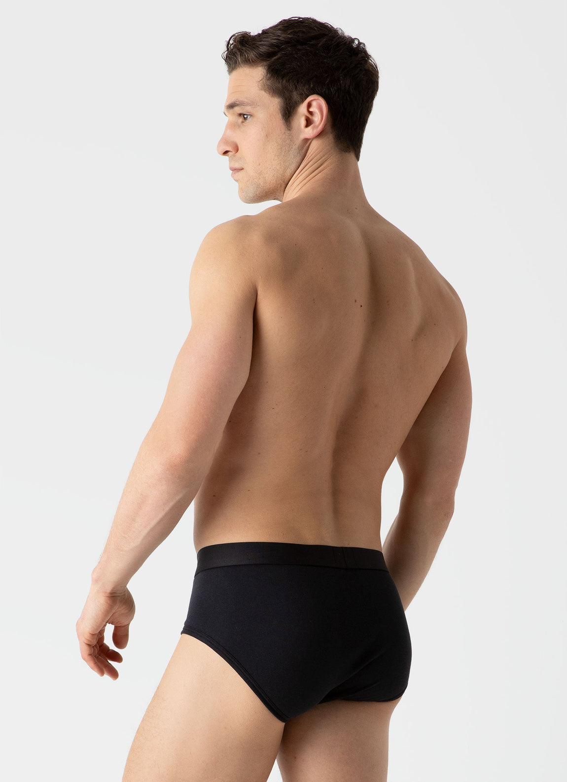 Men's Sea Island Cotton Briefs in Black