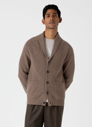 Men's Shawl Neck Cardigan in Sandstone