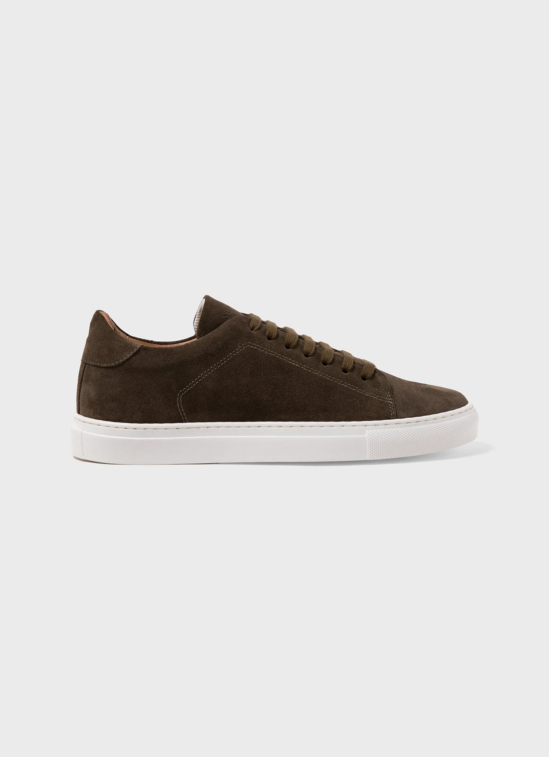 Men's Suede Tennis Shoe in Dark Moss