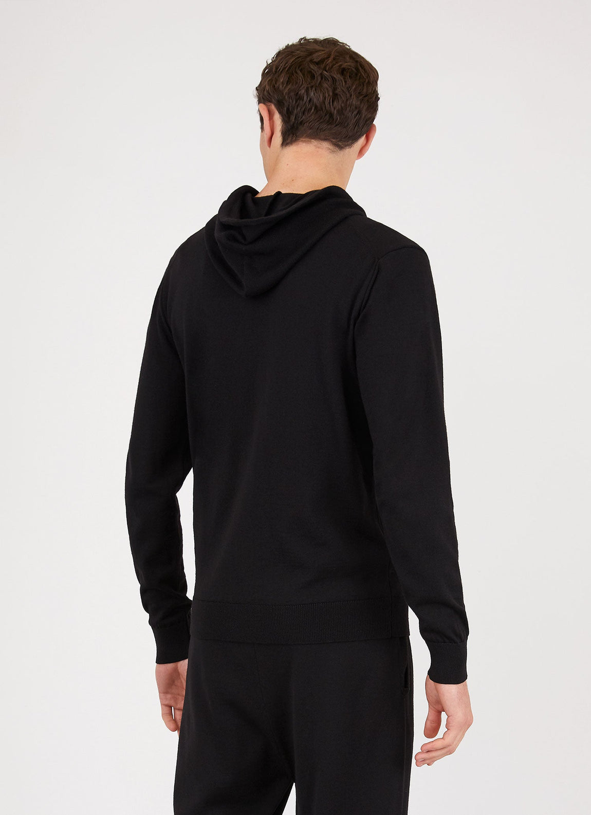 Men's Merino Zip Hoody in Black