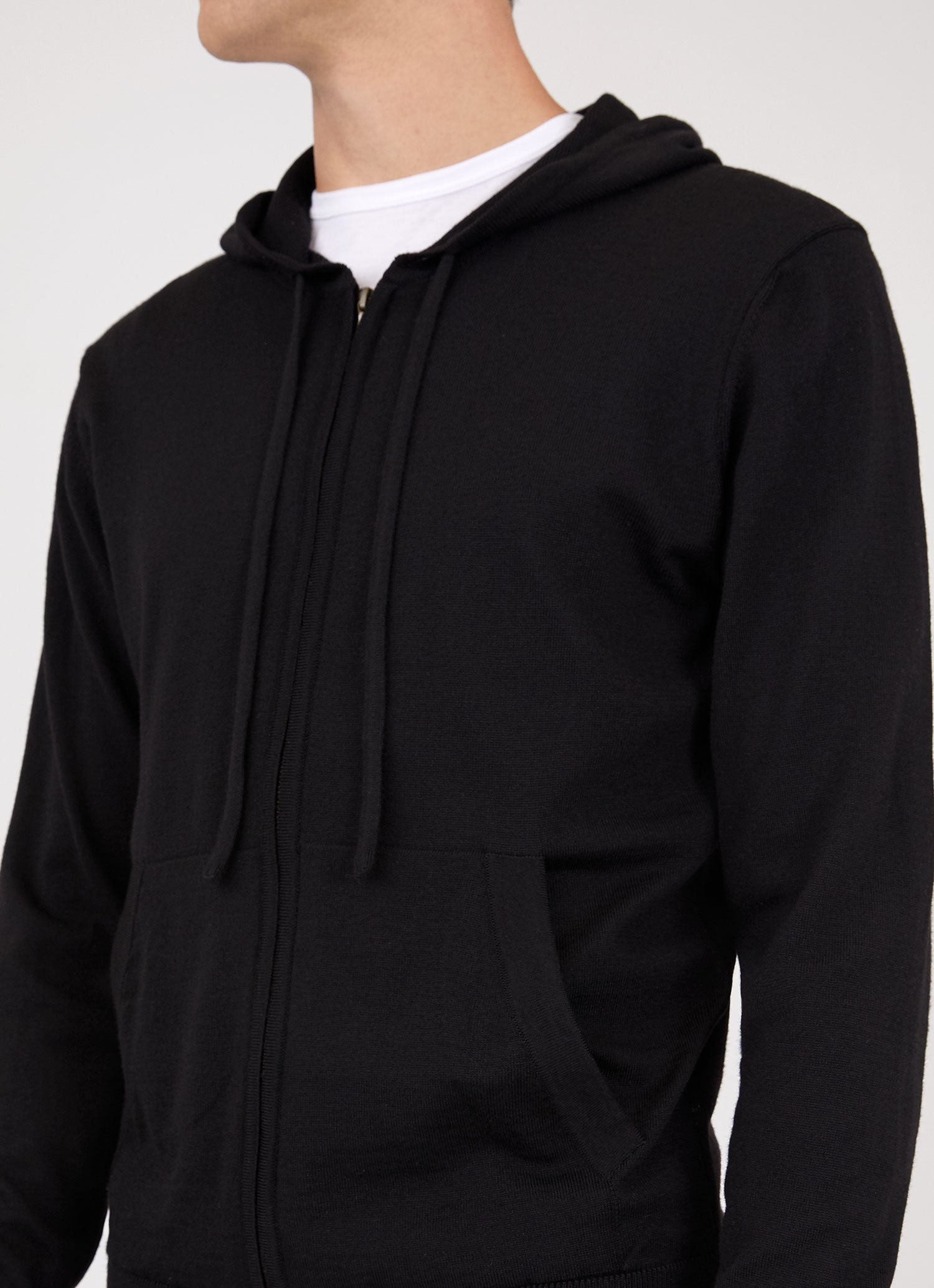 Men's Merino Zip Hoody in Black