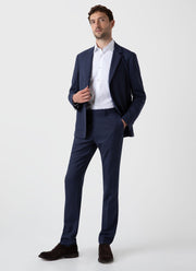 Men's Wool Blazer in Blue Melange