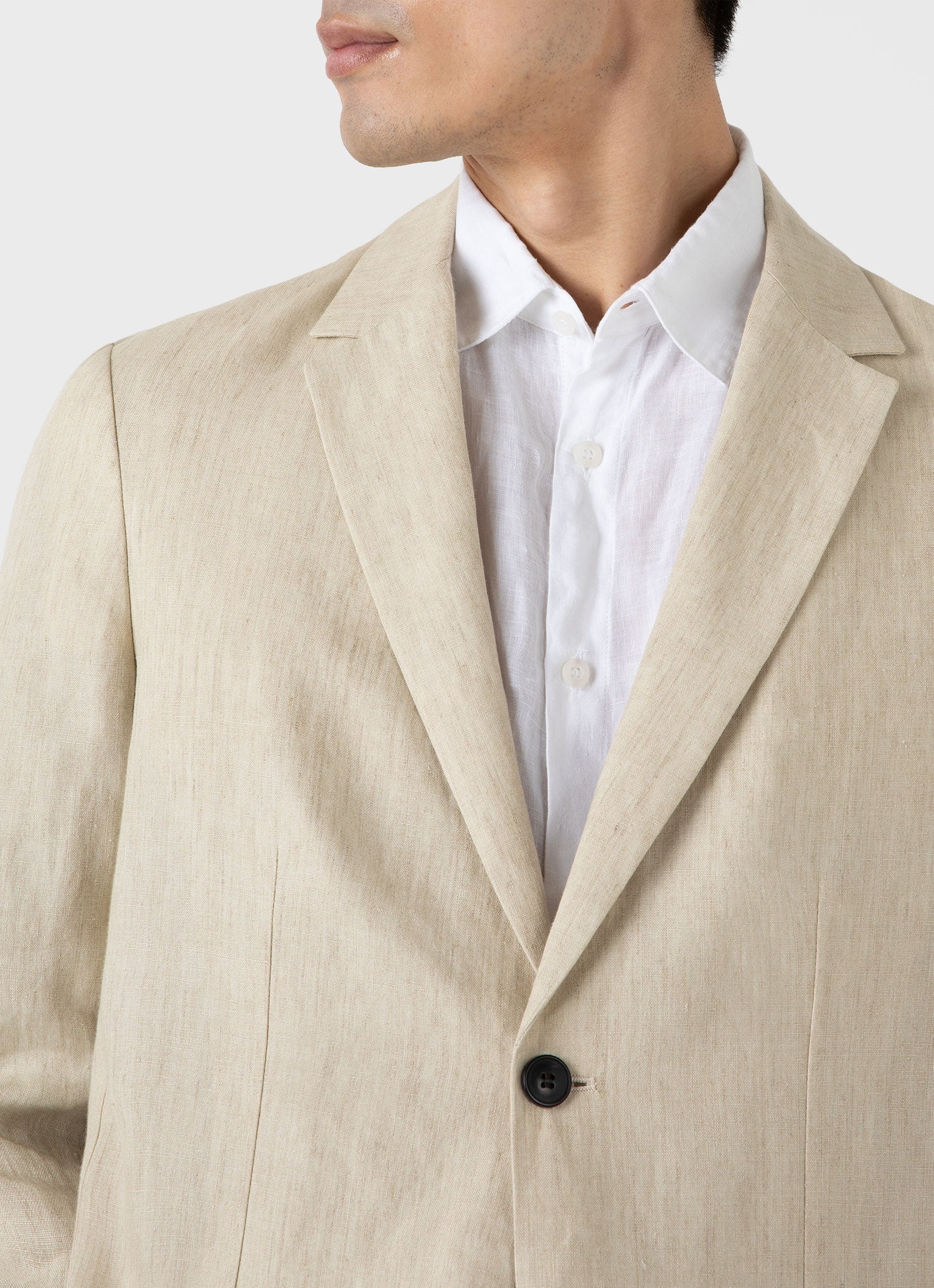 Men's Linen Two-Piece Suit in Light Sand