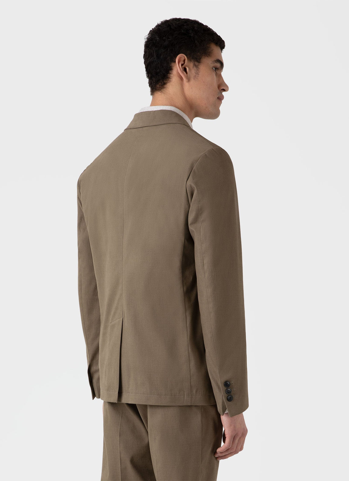 Men's Brushed Cotton Wool Blazer in Sandstone