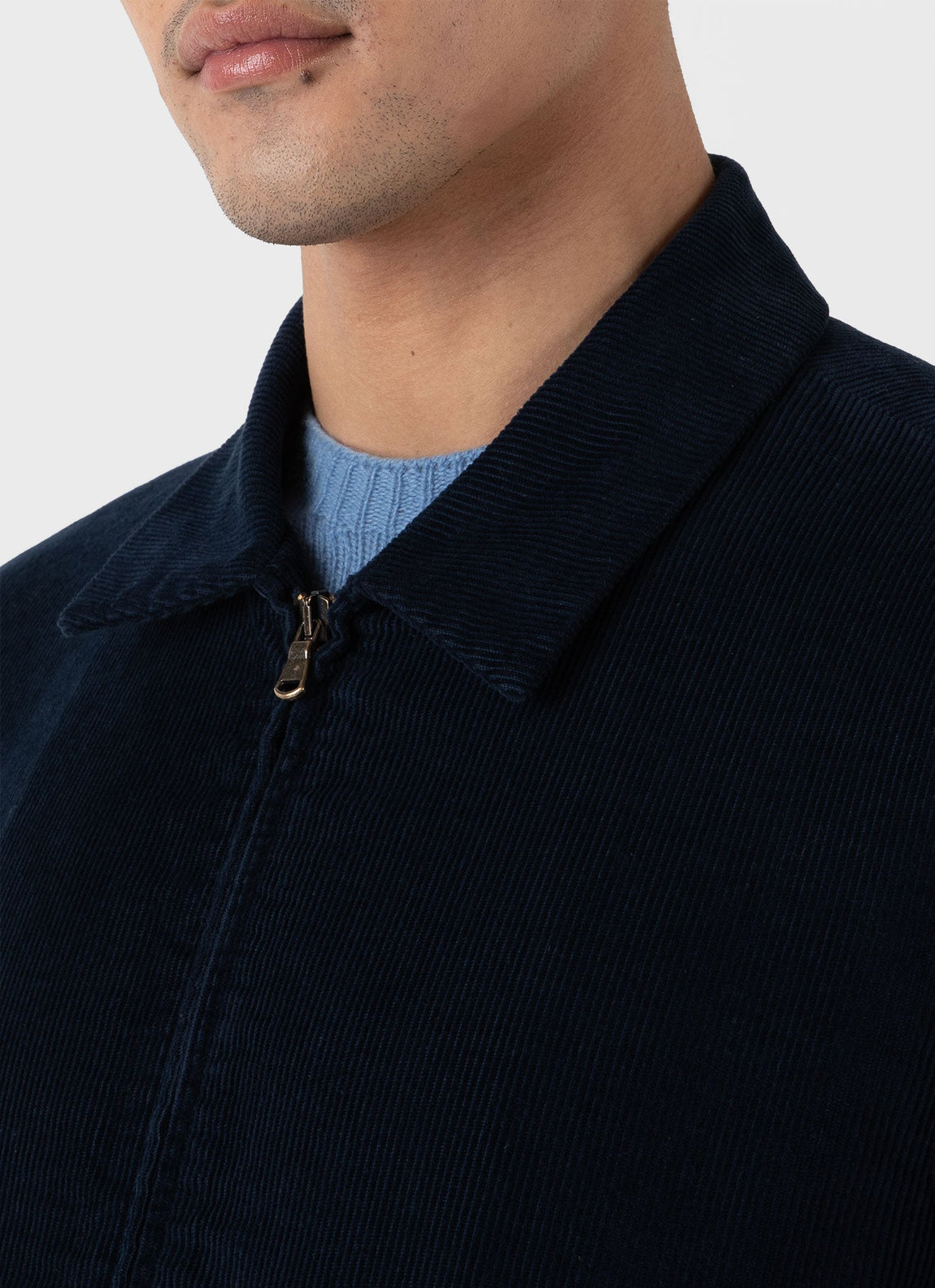 Men's Cord Harrington Jacket in Navy