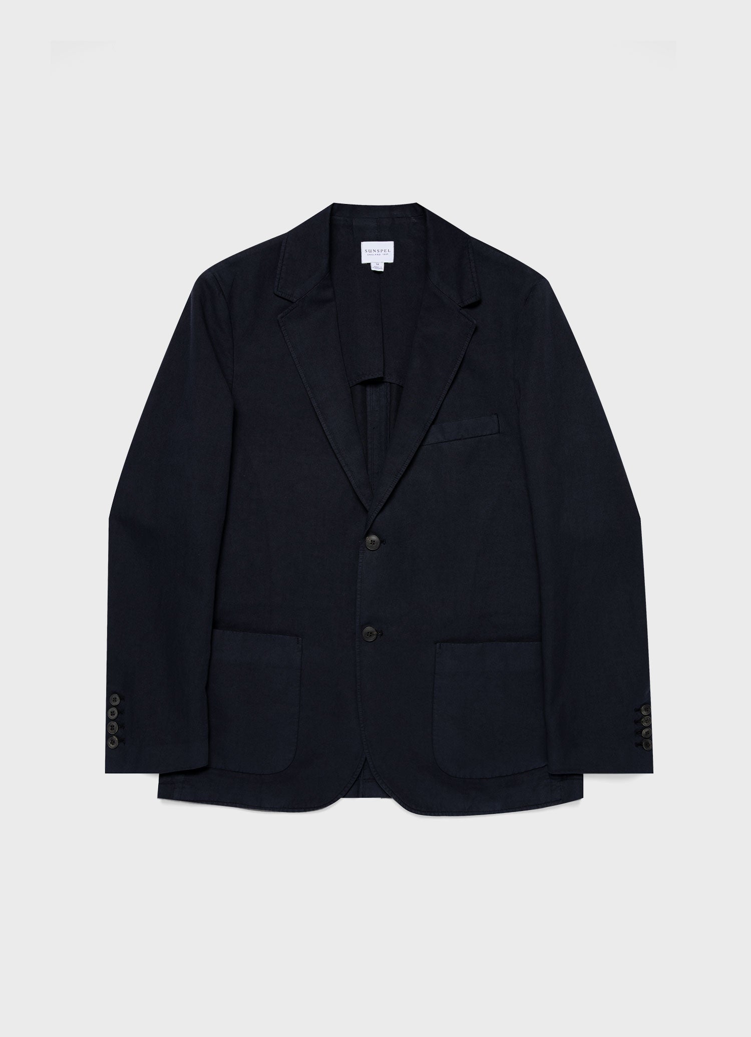 Men's Cotton Linen Unstructured Blazer in Navy