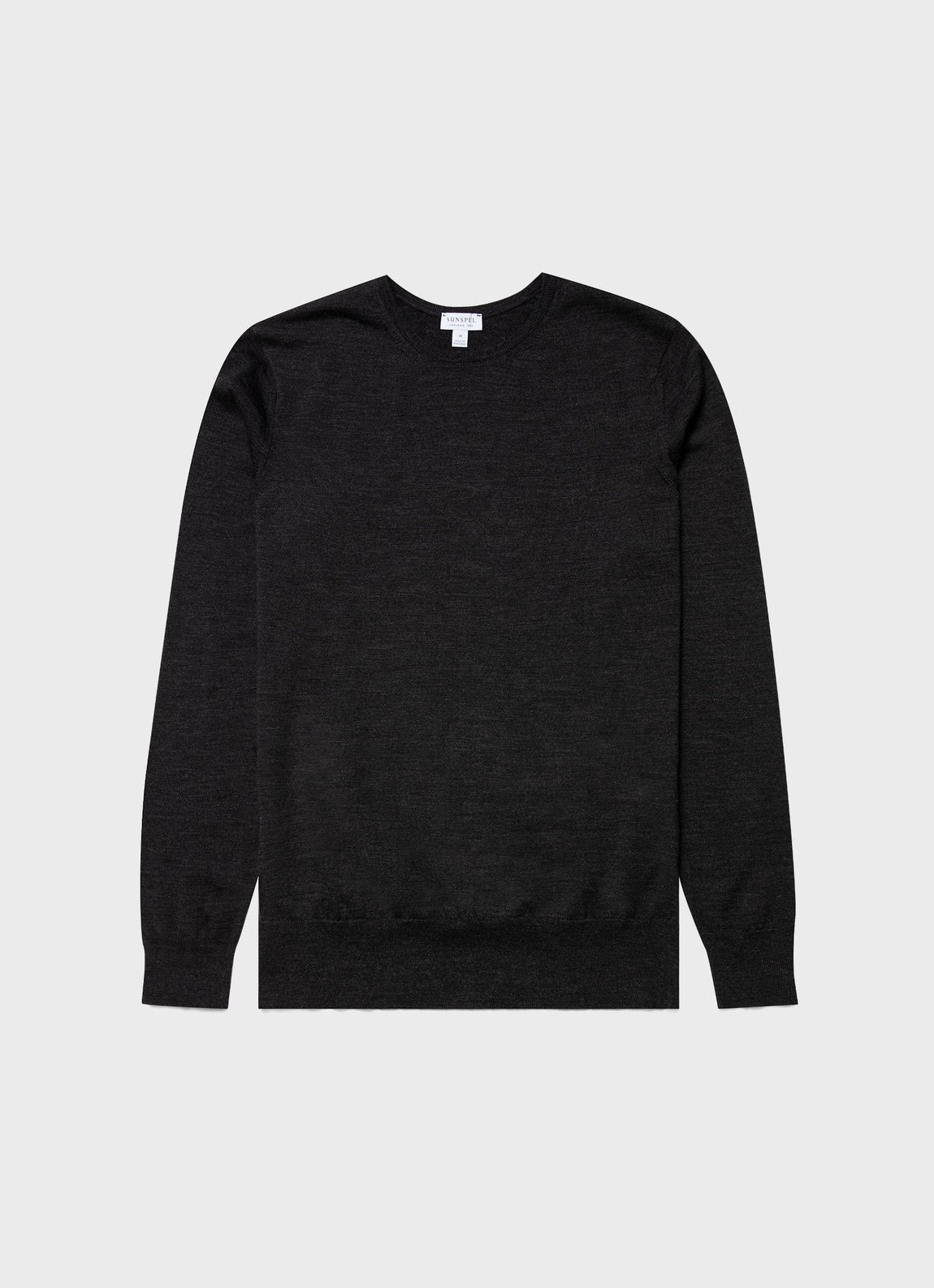 Men's Extra-Fine Merino Crew Neck in Charcoal Melange