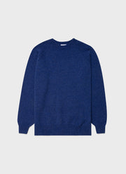 Men's Lambswool Crew Neck Jumper in Space Blue