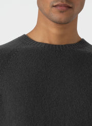 Men's Lambswool Crew Neck Jumper in Drill Green