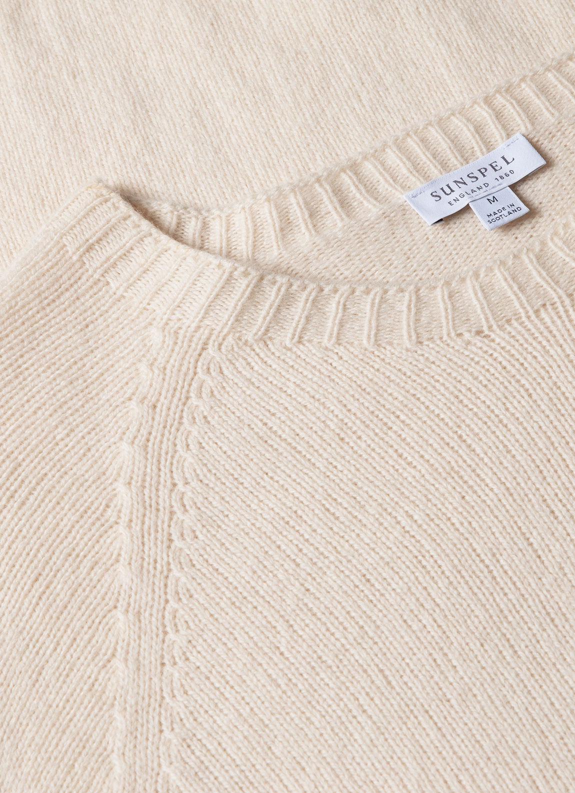 Men's Lambswool Crew Neck Jumper in Ecru