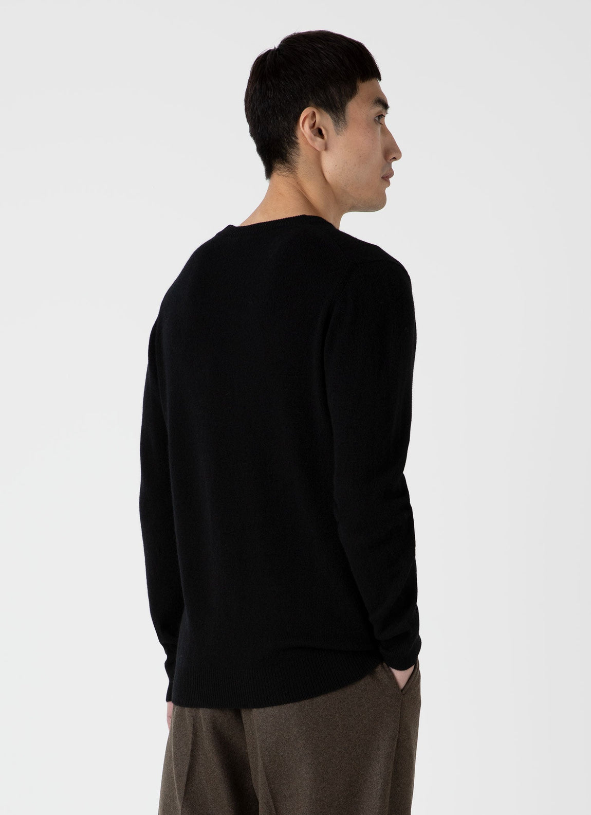 Men's Cashmere Crew Neck Jumper in Black