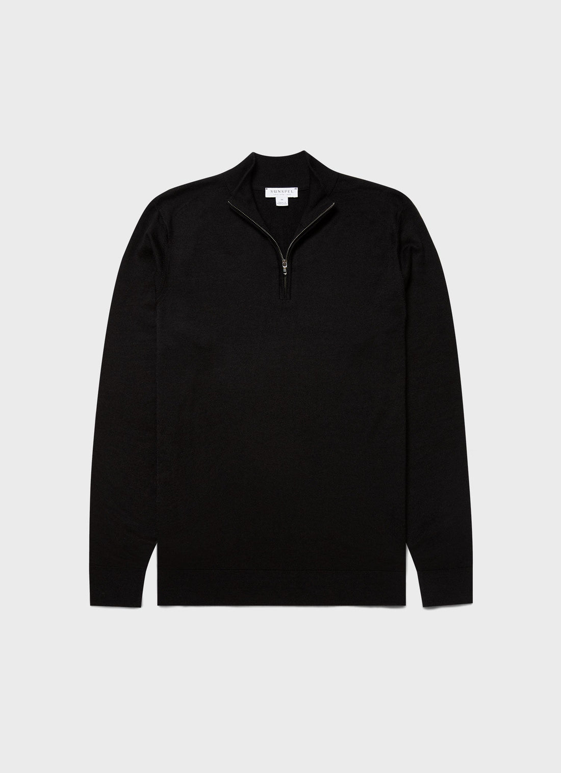 Men's Extra-Fine Merino Zip Neck in Black