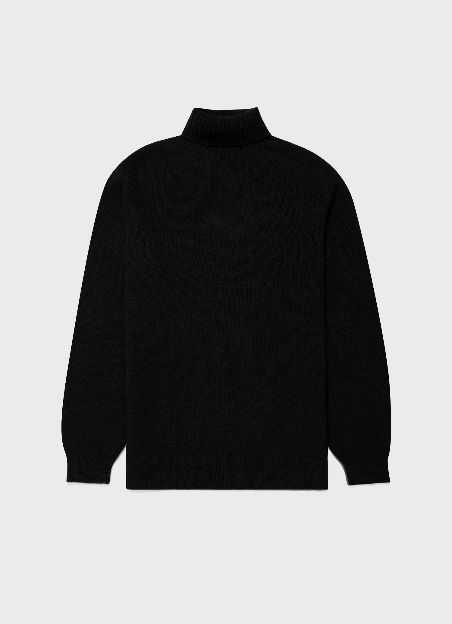 Men's Lambswool Roll Neck in Black