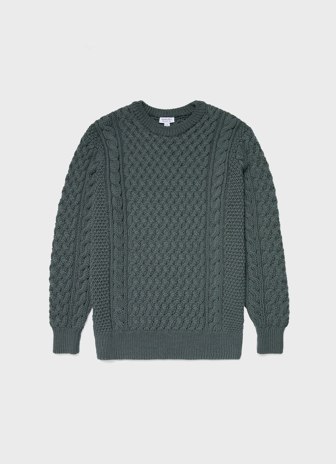 Men's Merino Cable Jumper in Dove Grey