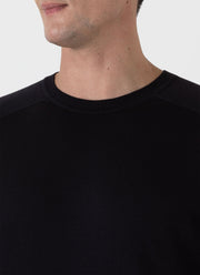 Men's Sea Island Cashmere Crew Neck Jumper in Black