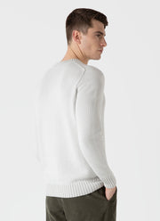 Men's Cotton Crew Neck Jumper in Putty