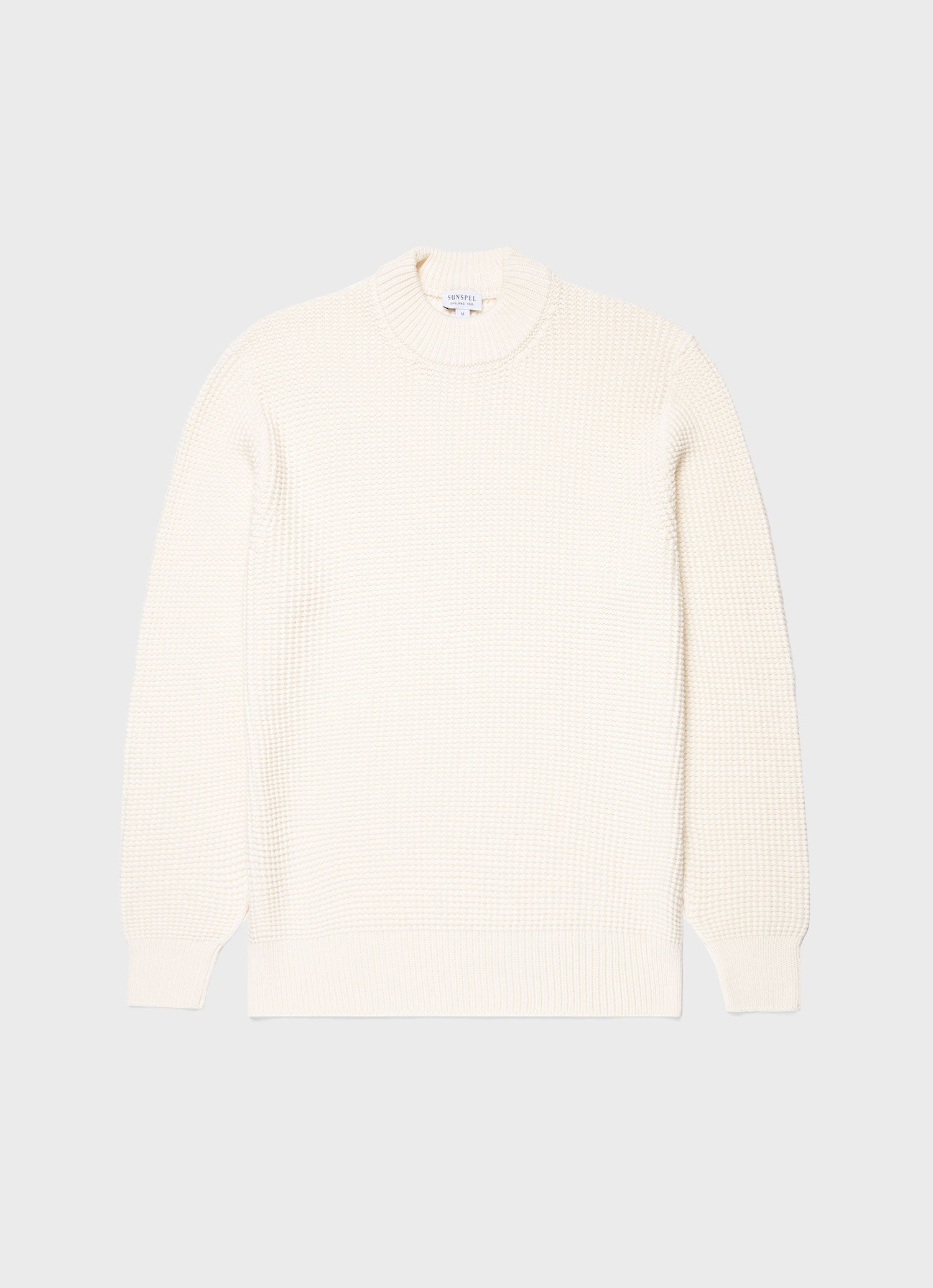 Men's Mariner Mock Neck Jumper in Ecru