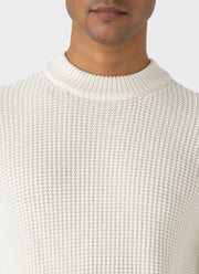 Men's Mariner Mock Neck Jumper in Ecru