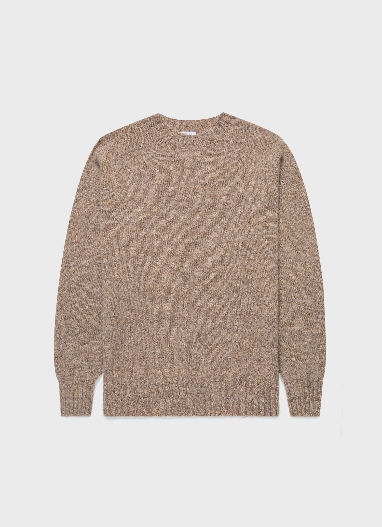 Men's Shetland Crew Neck Jumper in Oatmeal Melange