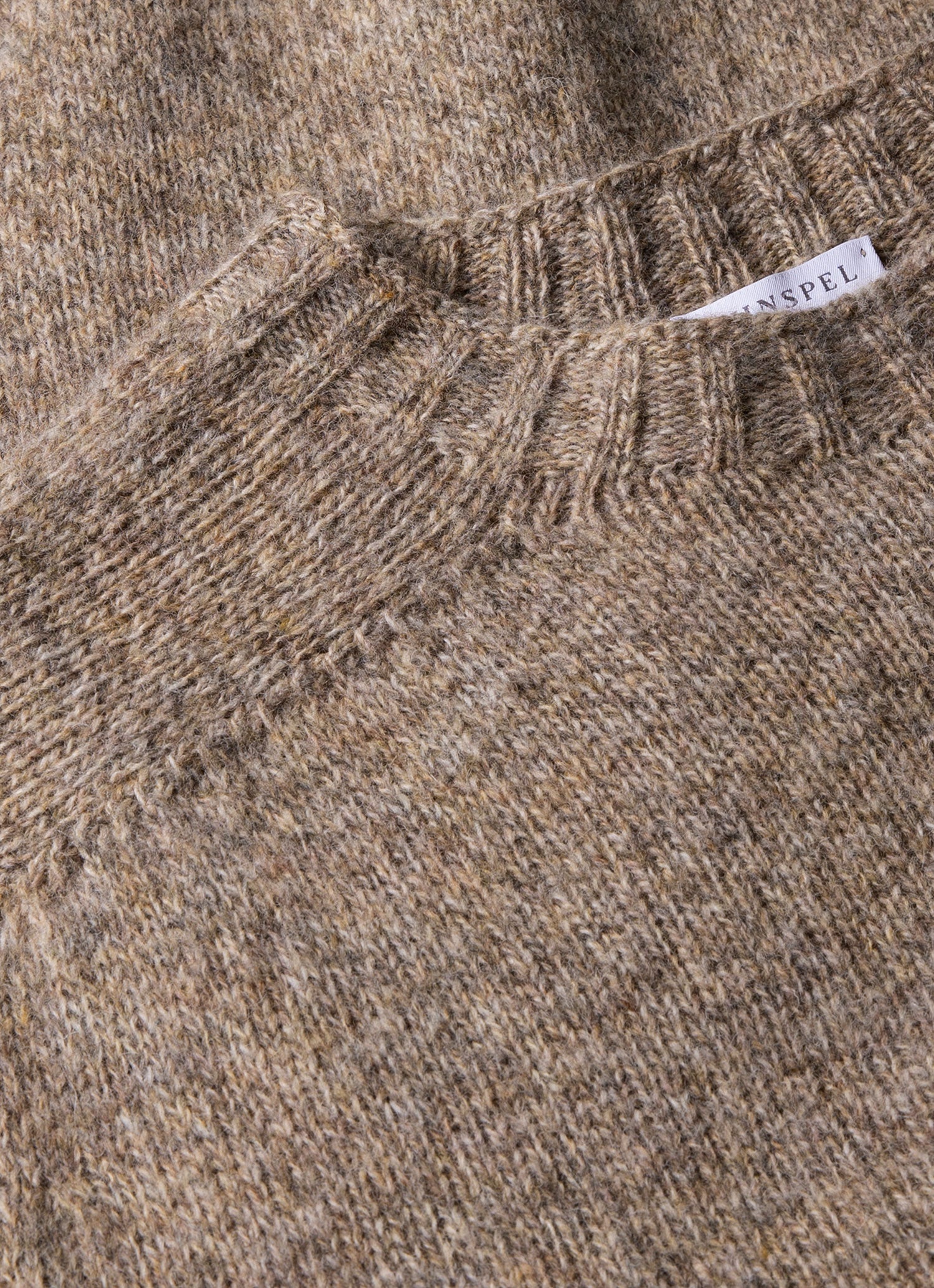 Men's Shetland Crew Neck Jumper in Oatmeal Melange