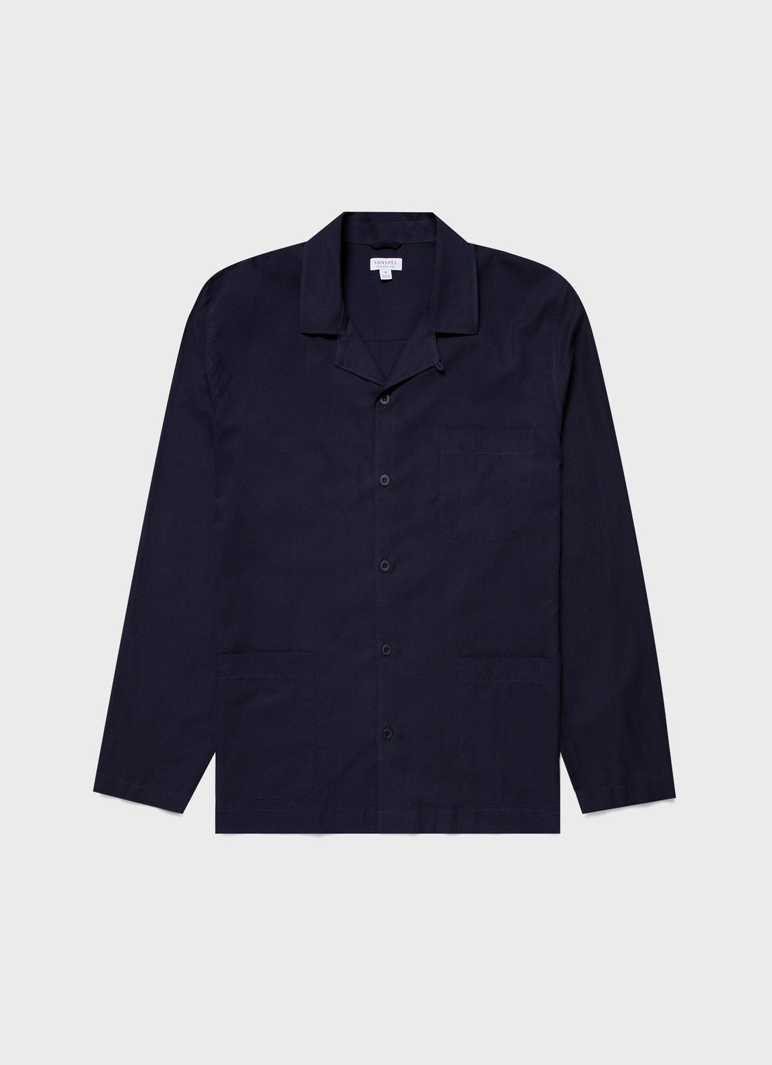 Men's Cotton Flannel Pyjama Shirt in Navy