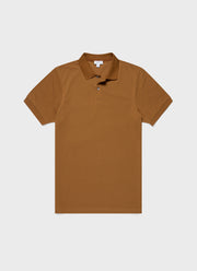 Men's Piqué Polo Shirt in Golden Brown