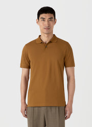 Men's Piqué Polo Shirt in Golden Brown