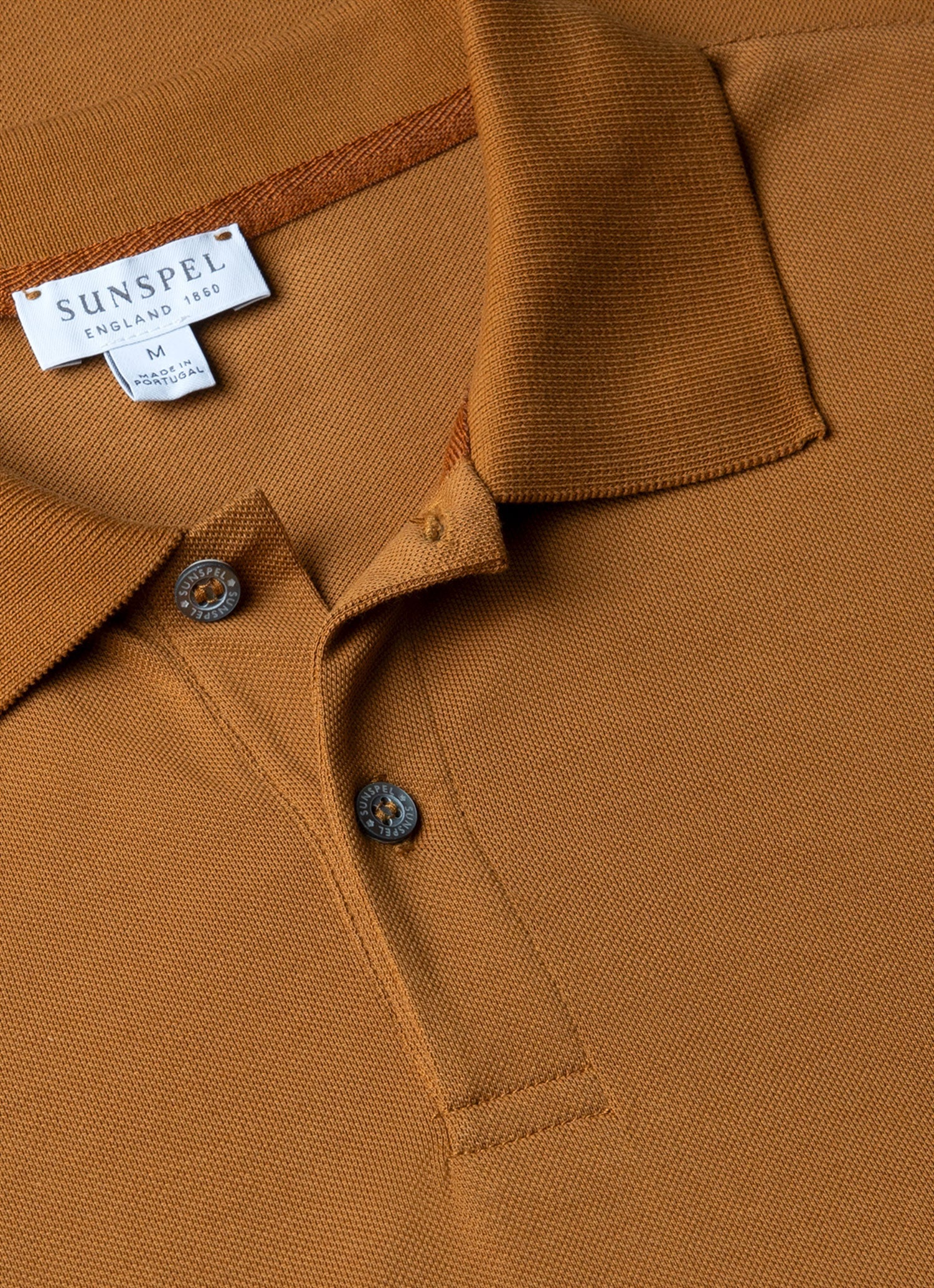 Men's Piqué Polo Shirt in Golden Brown