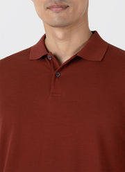 Men's Piqué Polo Shirt in Dark Clay