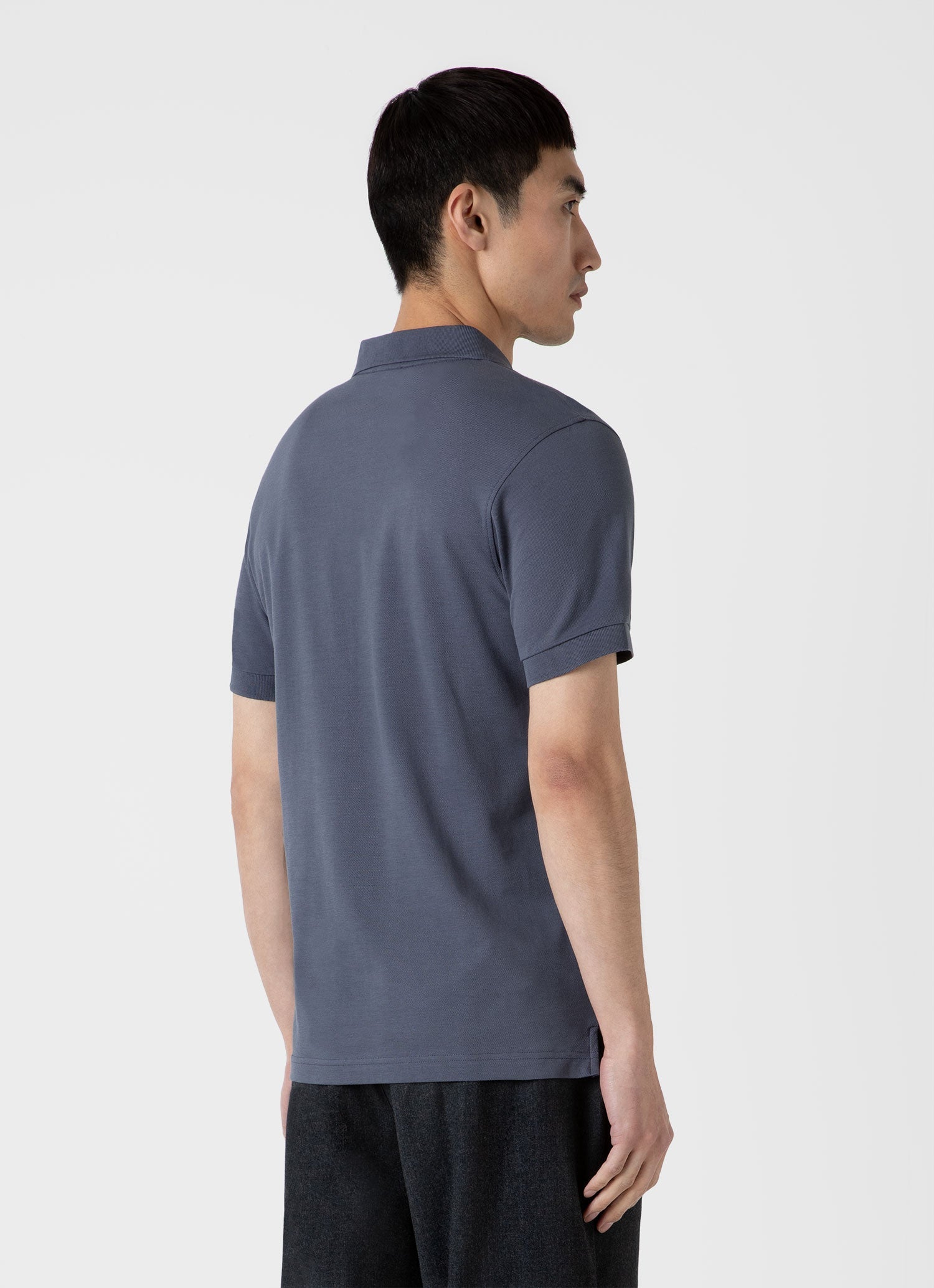 Men's Piqué Polo Shirt in Slate Blue