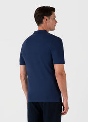 Men's Piqué Polo Shirt in Ink Blue