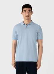 Men's Piqué Polo Shirt in Blue Mist