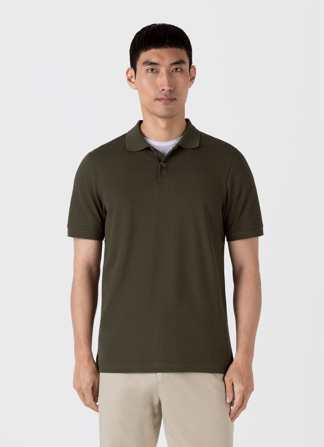 Men's Piqué Polo Shirt in Pine Green