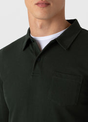 Men's Long Sleeve Riviera Polo Shirt in Holly Green