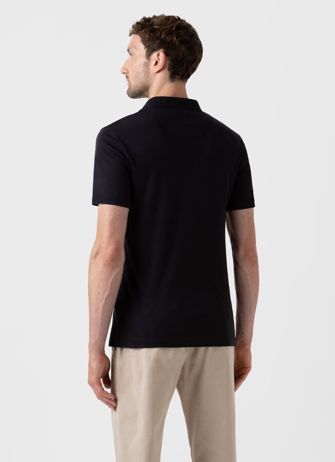 Men's Sea Island Cotton Riviera Polo Shirt in Black