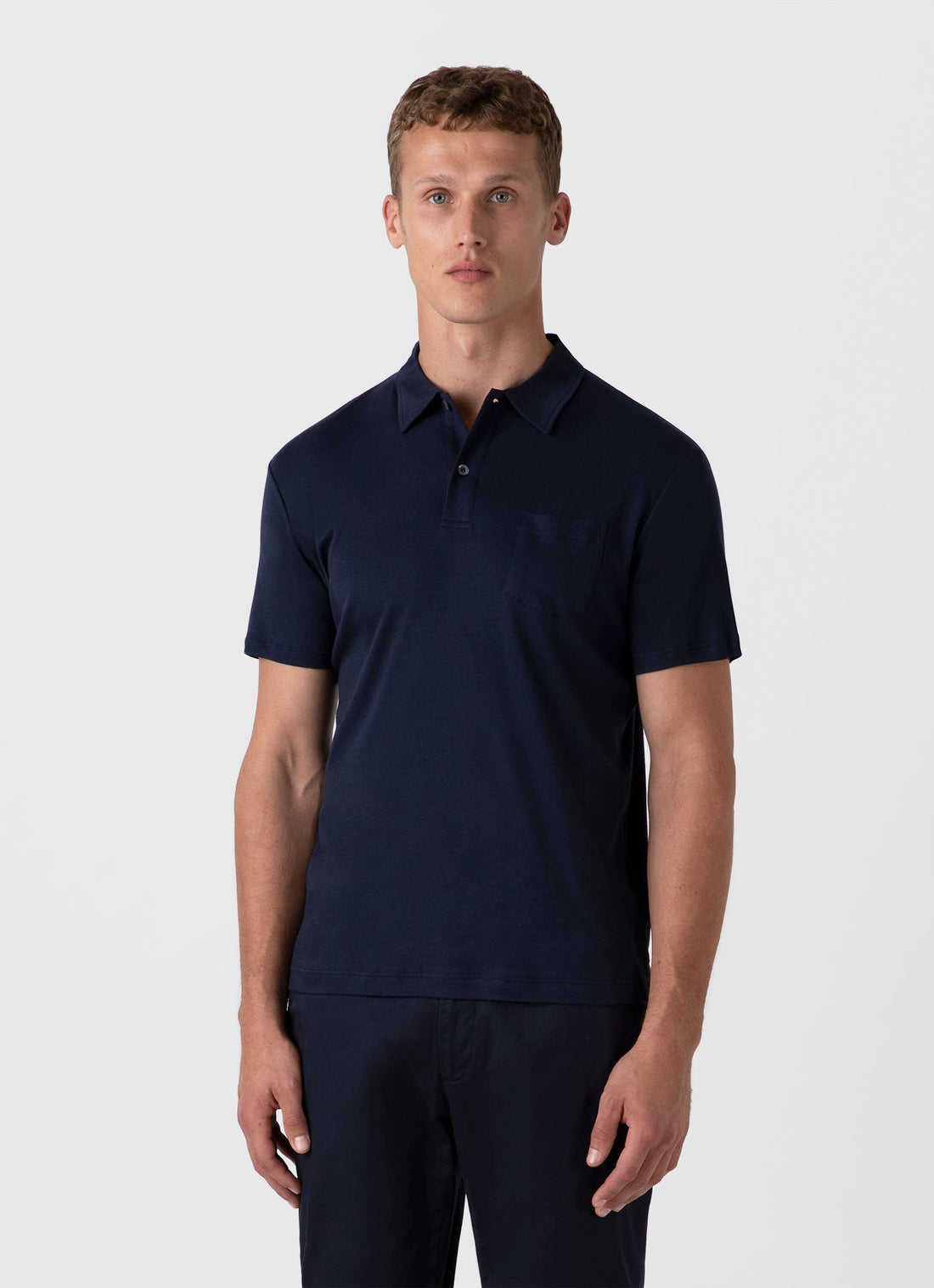 Men's Sea Island Cotton Riviera Polo Shirt in Navy