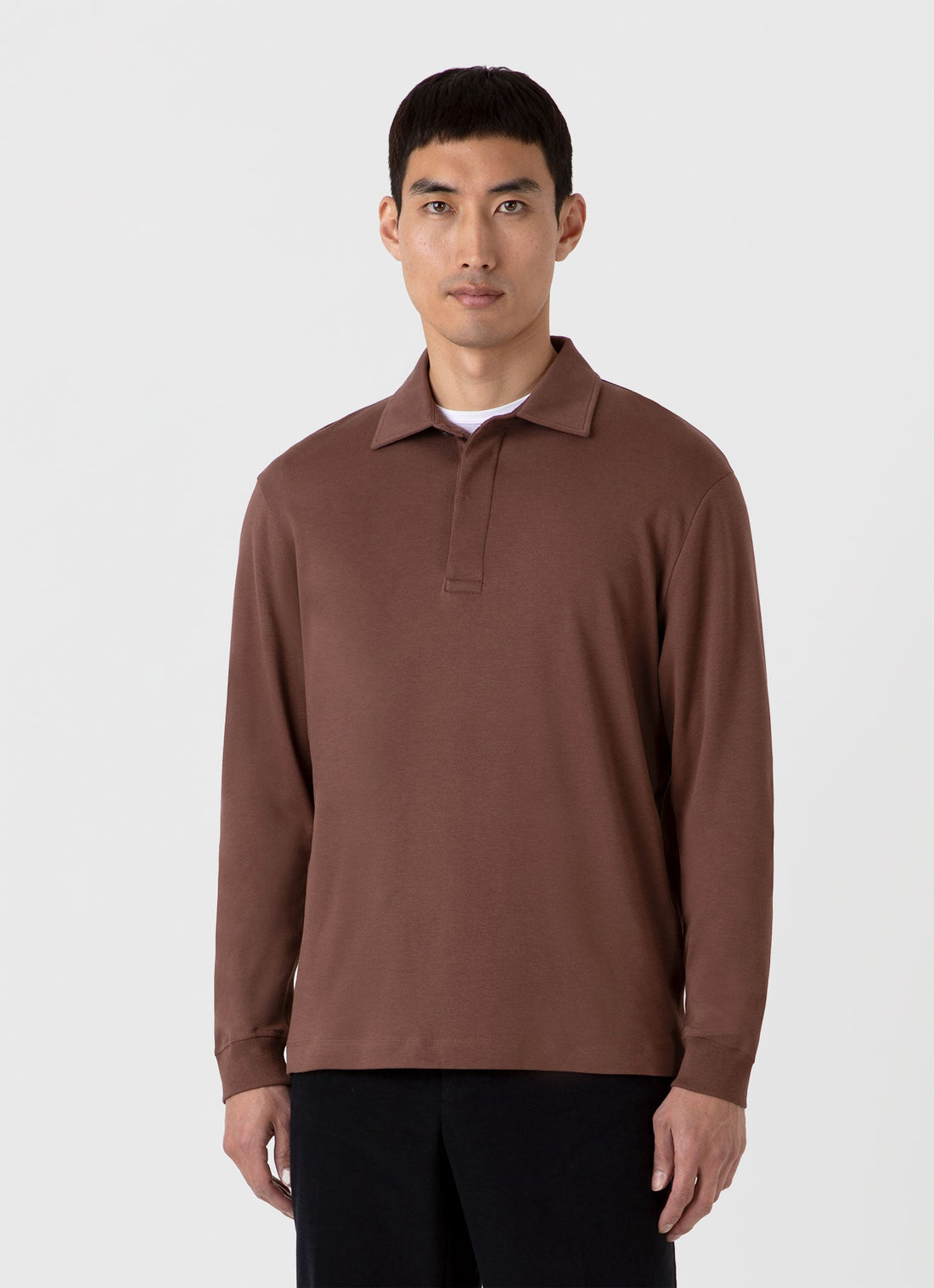 Men's Heavyweight Rugby Polo Shirt in Cocoa Brown