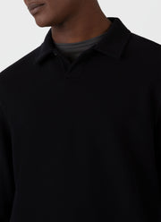 Men's Loopback Polo Sweatshirt in Black