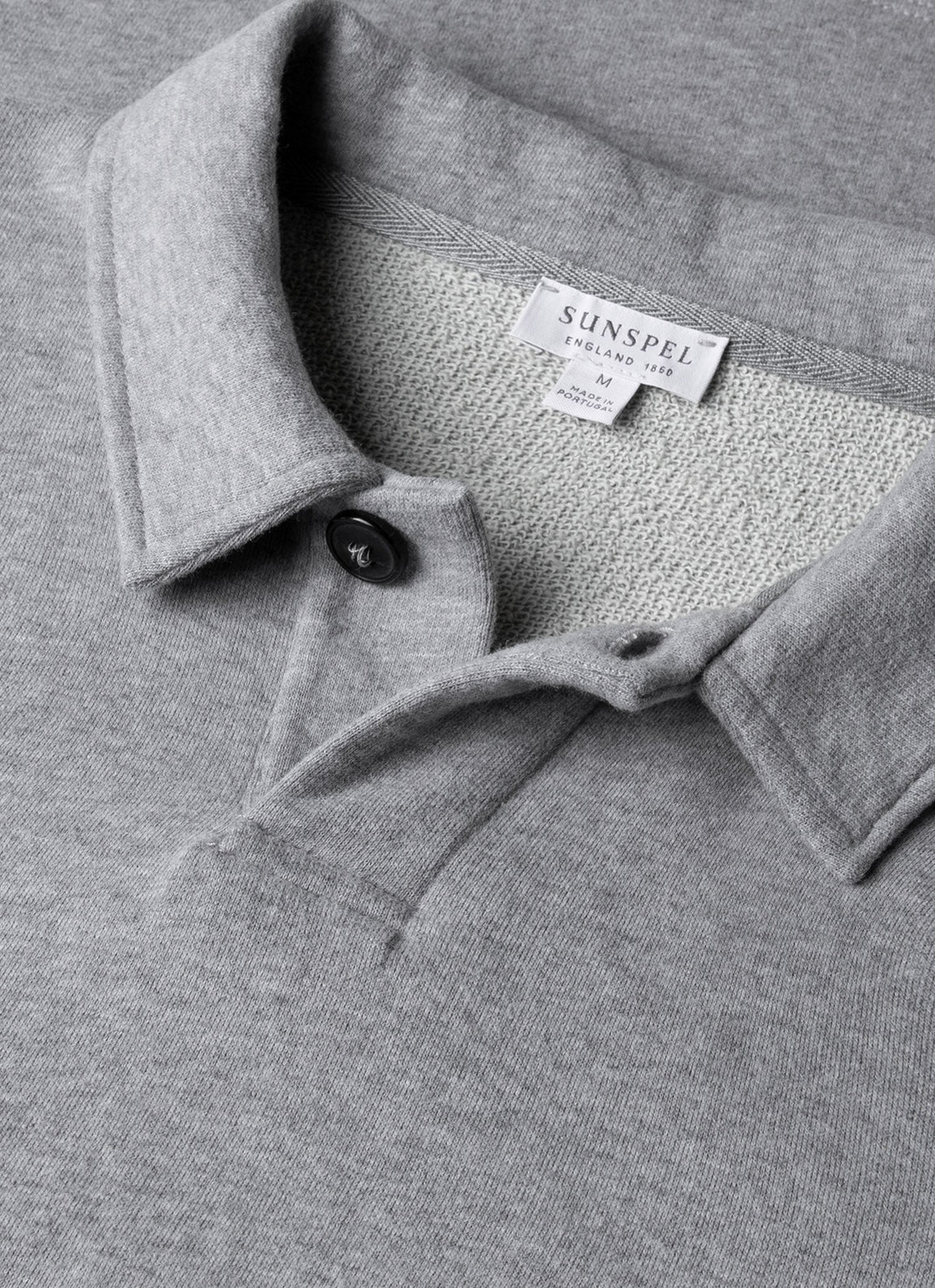 Men's Loopback Polo Sweatshirt in Grey Melange