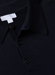 Men's Sea Island Cotton Polo Shirt in Light Navy