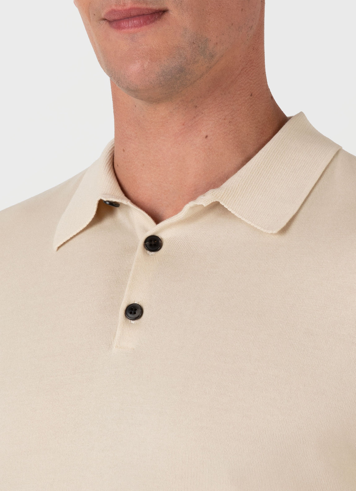 Men's Sea Island Cotton Polo Shirt in Undyed