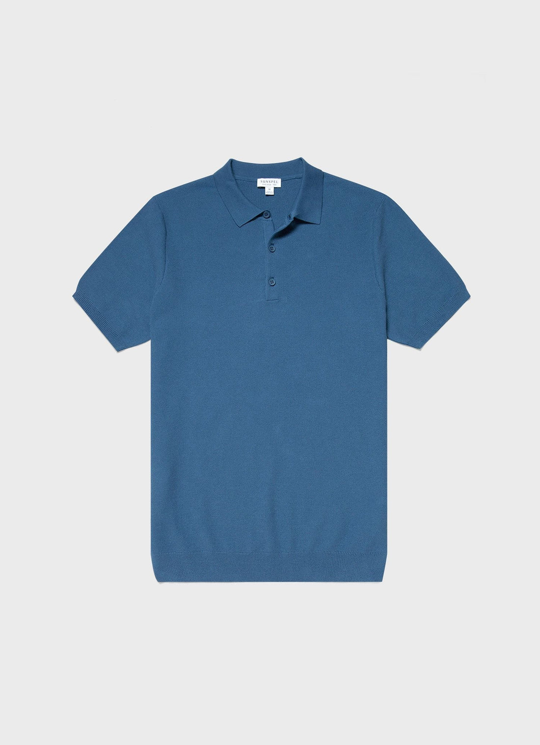 Men's Knit Polo Shirt in Lake Blue