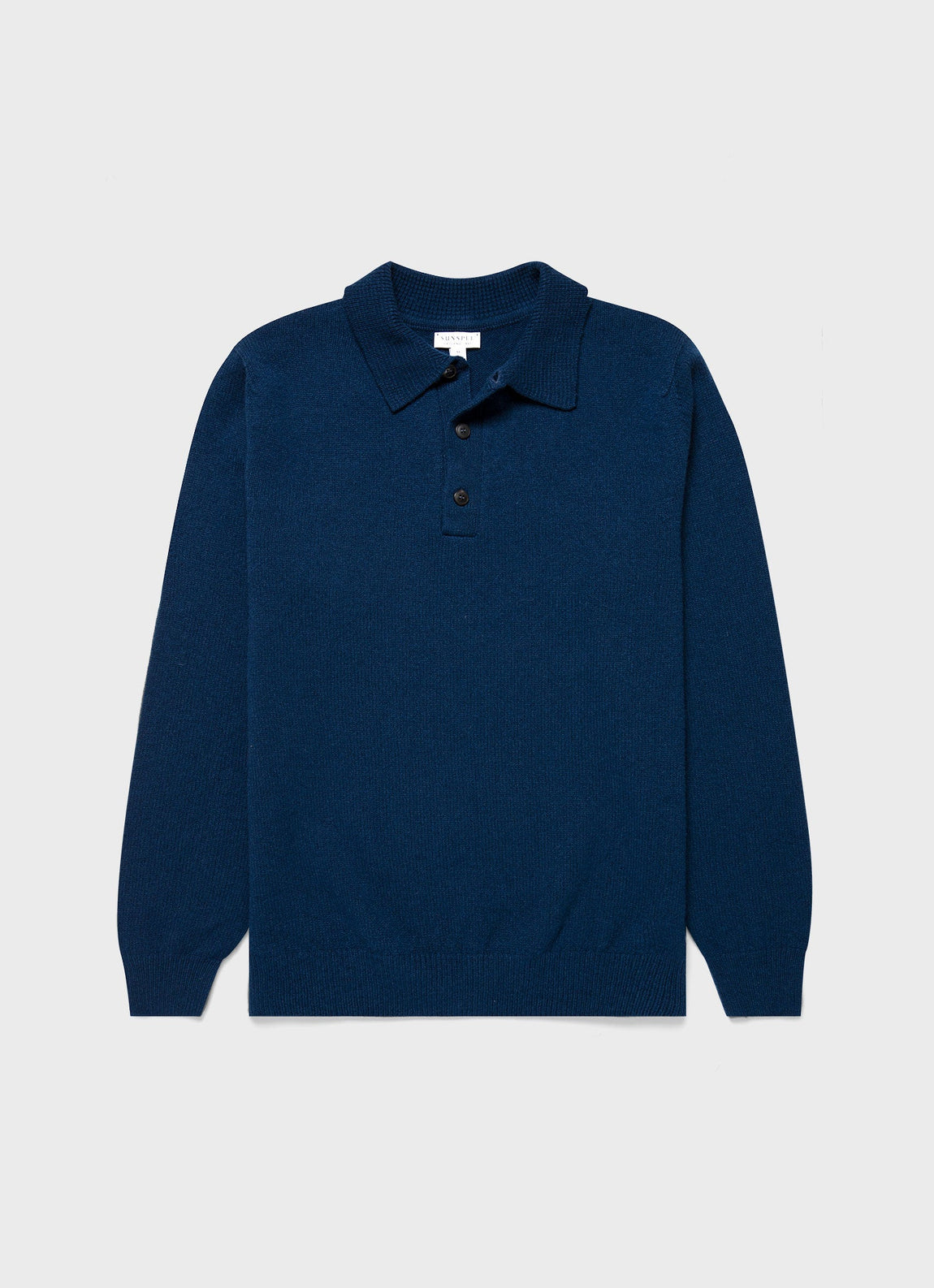 Men's Lambswool Polo Shirt in Naval Blue