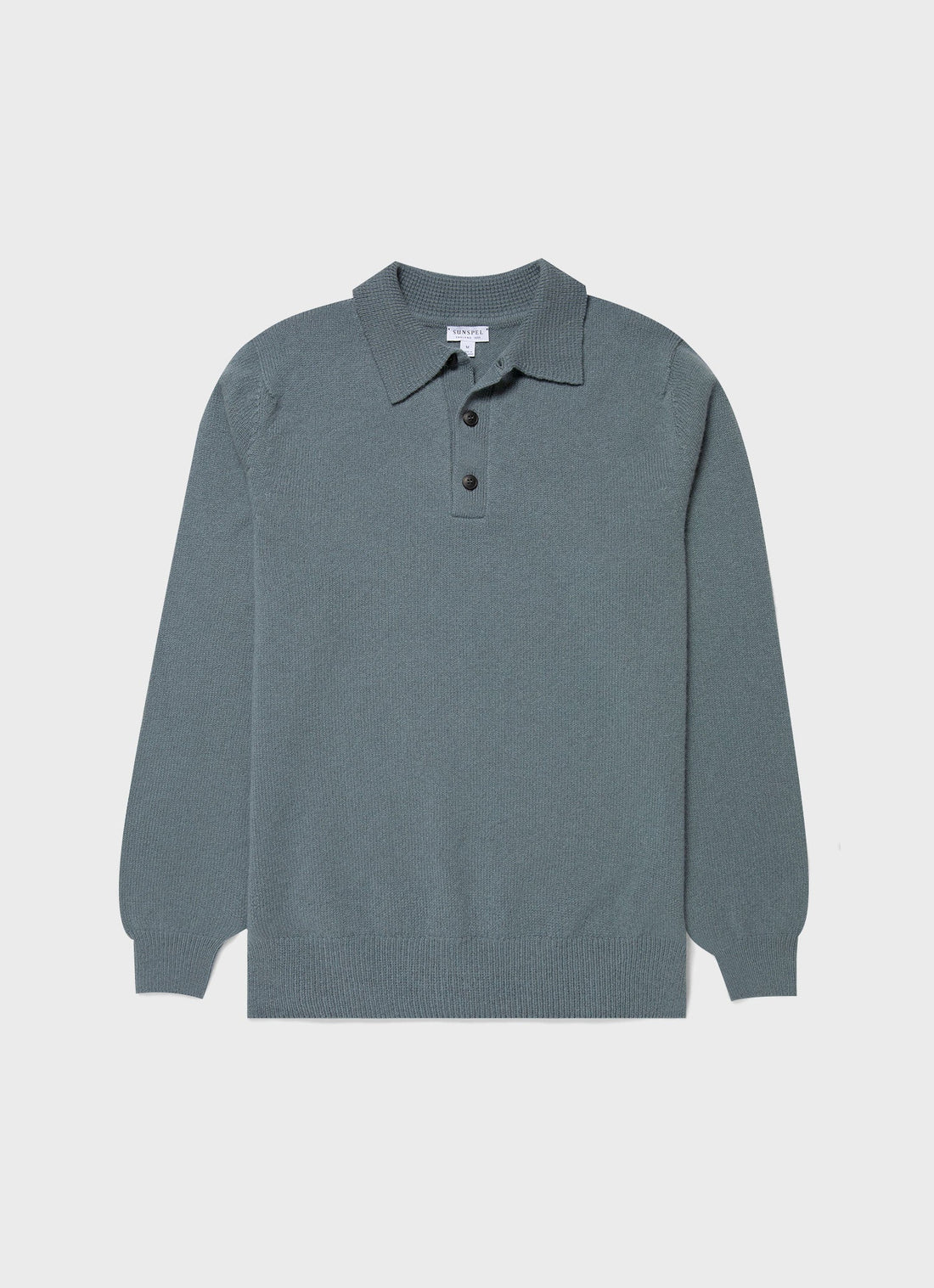 Men's Lambswool Polo Shirt in Smoke Green