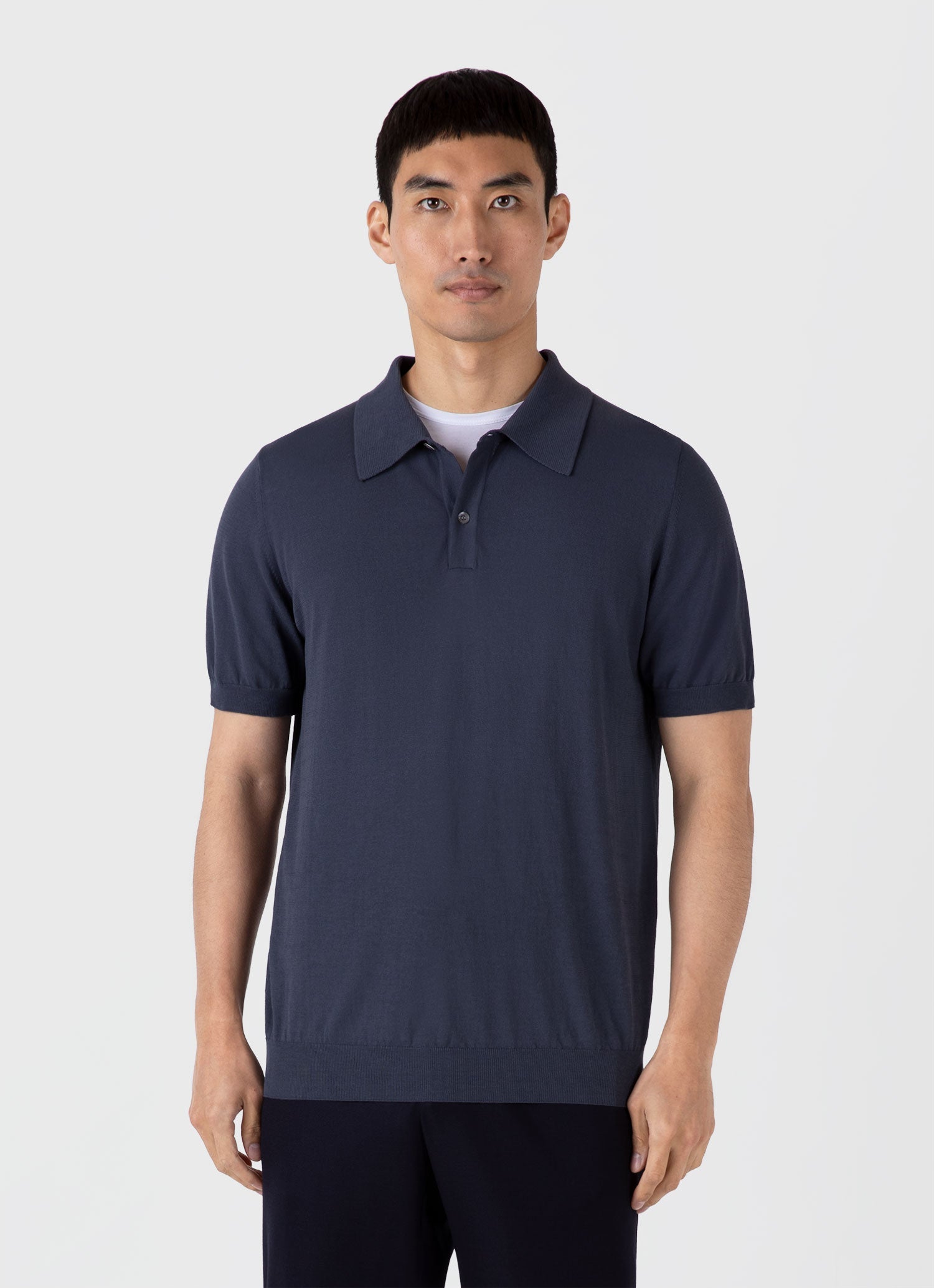 Men's Ice Cotton Polo Shirt in Slate Blue