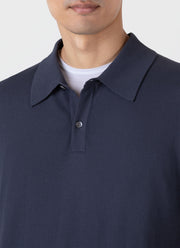 Men's Ice Cotton Polo Shirt in Slate Blue